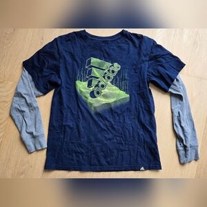 adidas Kids Navy and Gray Long Sleeve Tee